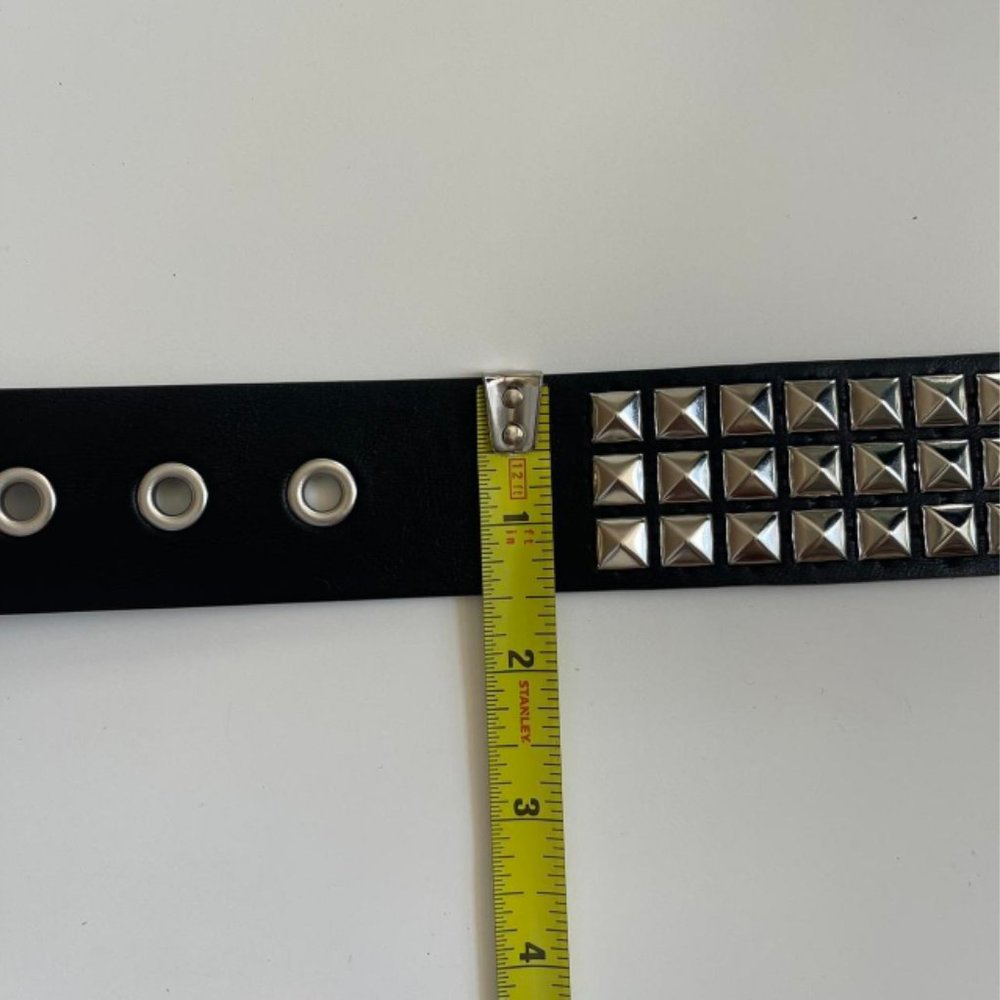 Y2K 2000s classic diamond-studded black and silver goth emo belt - Picture 6 of 7